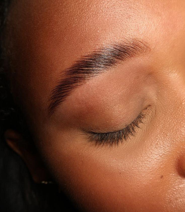 Close-up of brows after HD Brow Sculpt treatment